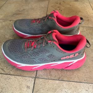 Hoka Clifton 2 Women’s 10.5M Grey/Neon Pink